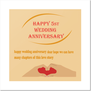 happy 5st wedding anniversary Posters and Art